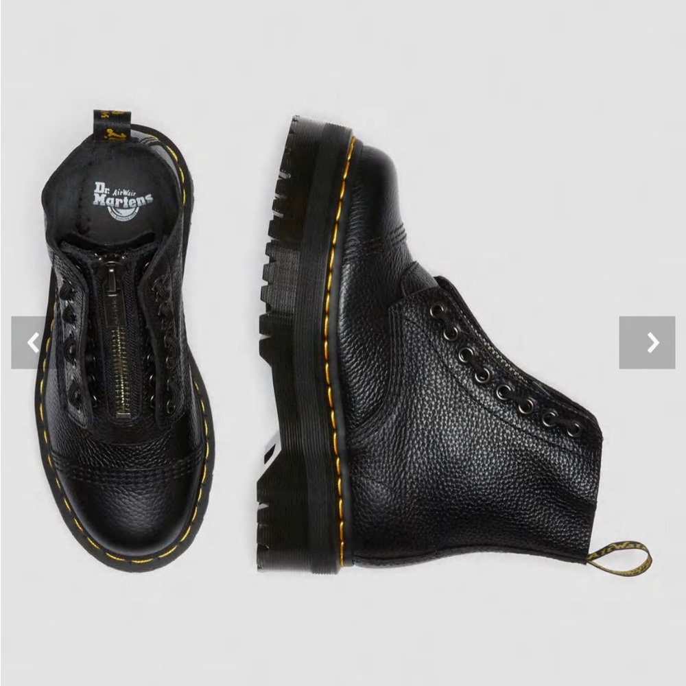 Dr. Martens/ Doc martens SINCLAIR MILLED NAPPA LEATHER PLATFORM BOOTS size 8